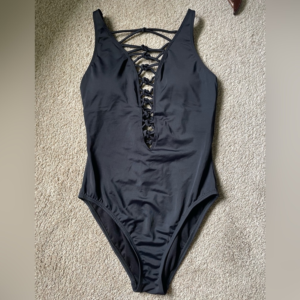 Bleu Rod Beattie Swimwear Black One Piece Size 6